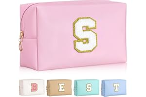 VivaJoy A-Z Makeup Bag - Preppy Makeup Bag Personalized Bags, Cute Makeup Pouch, Waterproof Cosmetic Bag, Birthday Gift for Daughter, Preppy Stuff for Teen Girls