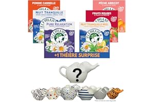 LIPTON Éléphant - Routine Bien-être & Fruités + 1 théière Eléphant Mystère offerte | Infusions 120 Sachets Pyramid® | 100% d'ingrédients d'origine naturelle | Lot de 6 x 20 sachets