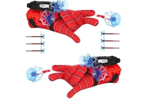 YKHSUAOU Lot de 2 Gant de Lanceur Spider Gant De Lanceur Spiderman Gants Spiderman Lance Toile Lance Toile Spiderman Jouets de Poignet Lanceur de héros Spiderman Launcher Gant de Cosplay
