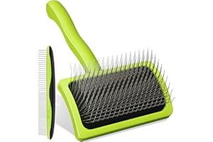 Pecute Professionale Spazzola per Gatti e Cani, Cardatore per Cani, Autopulente Spazzola Cane con Cuscino d'Aria Pelo Lungo, Togliere Eccesso e Morti Peli Animali, Lunghezza dell'ago 25 mm, S