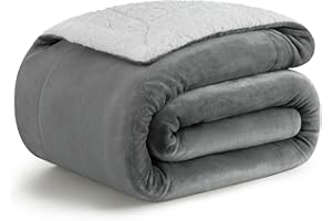 KANKAEU Coperta pile matrimoniale 160x200 cm, Coperta pile calda e morbida, Coperta termica in sherpa, Plaid matrimoniale spesso, perfetta per l'inverno, facile da pulire, ideale come regalo