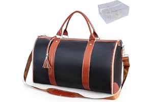 Geestock Travel Garment Bag for Women, Large Convertible Suit Bags with Shoes Pouch, Travel Duffel Bags Carry On Bag, 2 in 1 Waterproof Suit Weekend Bag for Wedding Party (Black)