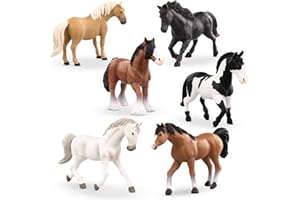Terra by Battat 062243450004 Set – 6 Piece Playset with Detailed Miniature Horses – Animal Toys for Kids 3+,White