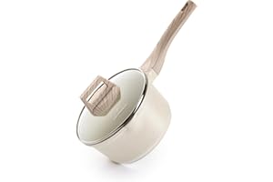 JUST PERFECTO HOUSEHOLD APPLIANCES JUST PERFECTO Mini Casserole induction 18 cm - Petite casserole avec bec verseur - Casserole à lait induction pour tous feux - Casserole Avec Couvercle fait tout induction - Casserole anti-adhésive