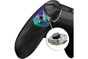 eXtremeRate Flexor Clicky Goma Grip Trigger Stop Kit para Xbox Series X/S Control Gatillos Ergonómicos Bloqueo del Gatillo Diamante Textura Grip Antideslizante Carcasa para Xbox Core(Violeta a Verde)