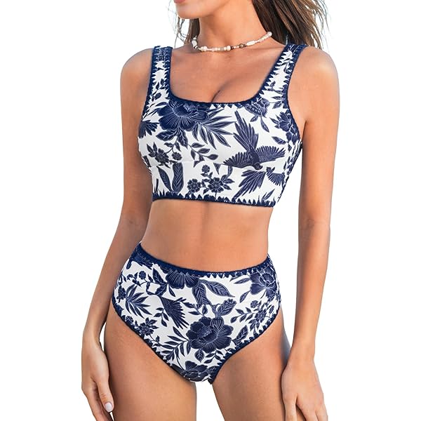 CUPSHE Bikiniset voor dames, tweedelig badpak, hoge taille