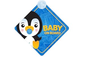 MYBABYONBOARD UK Baby Pinguin on Board Autoschild (Baby on Board), für Jungen oder Mädchen, nicht personalisierbar