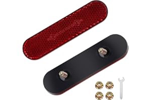 Nakutita Catarifrangenti Moto Bici Posteriori Rossi,Catarifrangente Rettangolare Rosso omologato E con Viti e Chiave, Catarifrangenti Posteriori Cat's Eye per Scooter Scooter