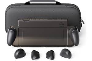 Savage Raven by Skull & Co. GripCase Bundle for Nintendo Switch 2: Dockable Soft Protective Case with Replaceable Grips [to fit All Hands Sizes], with Hard Shell Huge Storage Carrying Case, Black