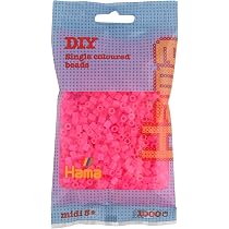 Hama - Sachet De 1000 Perles Fuschia (Midi) - Loisir Créatif à Repasser Dès 3 Ans - Fabriqué Au Danemark