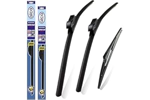 alca Set di 3 spazzole tergicristallo anteriori e posteriori super piatte per Citroen C5 Aircross dal 2018 in poi, ASF2816ST8L, 71,1 cm, 40,6 cm, 20,3 cm