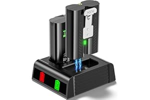 KOSKER 2-Pack 6080mAh Bateria de Repuesto para Ring, Batería de Repuesto Doorbell para Ring Video 2/3/3 Plus/4, Cargador de Bateria Ring 2 Pack con Estación de Carga