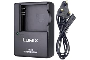 ROOXILOO DE-A12 DMW-BCC12 DMW-BCC12PP Compatible with Panasonic Lumix DMC- LX3 LX2 FS1 FS2 DMC-FX01 FX07 DMC-FX1 FX3 FX8 FX9 FX10 FX12 FX50 FX100 FX150 FX180 DMC-LX1 Digital Camera & 120cm AC Power Cord