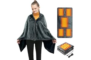 Sungive USB Heizdecke, tragbarer Heizschal für Heizdecken, Elektrische Wärmedecke mit 3 Heizstufen, Beheizter Decke für Home & Office & Autodecke, Flanell waschbar, 143X85cm, Grau