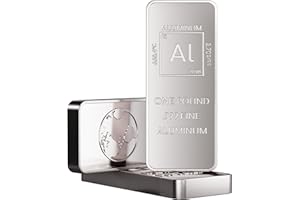 1 Pound .999 Pure Aluminum Bar Bullion with Element Design - Unique Metals