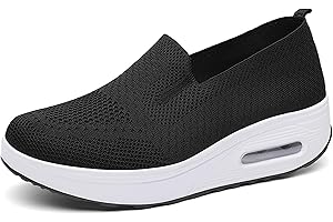FAZEU Donna Scarpe da Ginnastica Sportive Sneakers Dimensione Running Basse Basket Sport Outdoor Fitness Mesh Scarpe da Corsa Scarpe da Barca Mesh Scarpe da Camminata Mocassini Zeppa 35-42eu