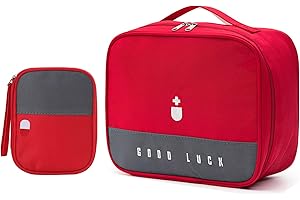 Gebrazy 2 Bolsas para Medicamentos de Emergencia - Impermeable de Gran Capacidad, Primeros Auxilios, Almacenamiento y Portátil para el Hogar