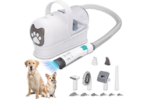 YOSAMY Dog Grooming Kit with Vacuum & Clippers-13000Pa Pet Hair Suction, 7-in-1 Professional Grooming Tools for Shedding, Low Noise, 1L Dust Cup, Nail Grinder Included for Cats/Dogs