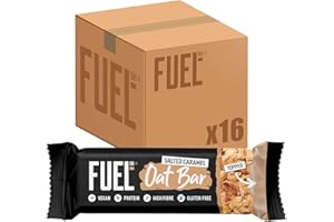 FUEL10K Salted Caramel Oat Bars, High in Protein & Fibre, 45 g (Pack of 16)