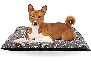 KIRA & GARA Kira&Gara® Cama para Perro - Colchoneta para Perro - Cojín Perro - Colchón Perro (L - 90x70cm, Shoes-Red)