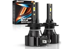 DeveChos Lampadine H7 LED 100W: 26000LM, Luce Bianca Fredda 6000K, Design Mini 1:1 per Auto e Moto, Sostituzione Alogena, Senza Adattatore, Confezione da 2 (H7 55W 12000W)