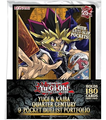 Album Yu-Gi-Oh! Yugi & Kaiba Quarter Century – 9 Poches, 10 Pages – Porte-cartes 180 Cartes – Collectionneur