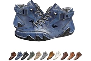 LOVEWLVNCL Botas altas de gamuza italianas hechas a mano, Beck Shoes, zapatillas casuales ligeras, antideslizantes e impermeables for exteriores for hombres, zapatos descalzos for hombres for senderismo y conduc