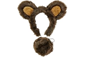 Widmann 10116 – Disfraz de oso, diadema con orejas y cola, marrón, animal, fiesta temática, carnaval