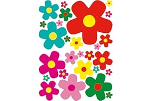 GAMESMONKEY Pegatinas de Coche Flores Margaritas Prilblumen Tuning - 27/54/108 Piezas - Pegatinas de Vidrio para Casco de Bicicleta de Motocicleta de Carrocería Divertida (Small, 27 Piezas, Color 006)