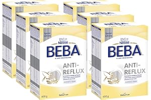 ‎BEBA BEBA Nestlé BEBA AR, Anti-Reflux Spezialnahrung, Anfangsmilch, von Geburt an, 6er Pack (6 x 600g)
