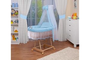 WALDIN BABY COLLECTION WALDIN Cuna Moisés, XXL, 9 colores a elegir, azul/blanco