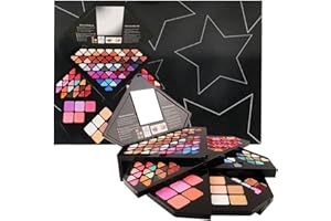 CHSEEO Trousse Trucchi Donna, Trousse Trucchi Ragazza, Palette di Ombretti per Trucco, Trucchi Tutto in Uno Tavolozza Completo Valigetta con Ombretto, Gloss, Rossetti e Polveri Viso