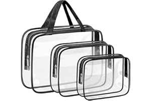 Clear Wash Bag for Toiletries, Funnasting 3 in 1 Waterproof Clear PVC Travel Makeup Bag Business Bathroom for Men, Women and Kids…