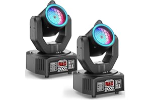 YESPICK Lyre LED 30W Mini Lumière Disco Dot Beam à Tête Mobile, Jeux de Lumiere LED RGB avec Télécommande Lumière à Effet Gobo avec Ouverture DMX512 pour Scène Fête Club DJ 2PCS