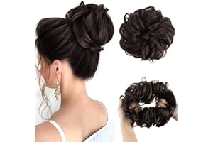 Vlasy Messy Bun Hair Piece for Women,Curly Wavy Hair Scrunchies Bun Extensions Hairpieces,Synthetic Hair Chignons Accessories Updo for Girls(4#,60g)