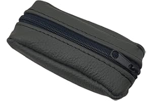 MYLEDERSHOP Sacchetto chiave di pelle Made in UE (Grigio scuro)