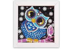 OSLEY Diamond Painting Kinder Set, 5D DIY Cartoon Diamant Painting Bilder, 15x15cm Leinwand und mit 18x18cm Bilderrahmen für Kinder und Mädchen, Erwachsene geeignet