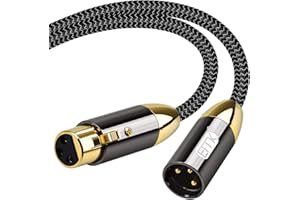EMK Câble XLR 3 Broches Câble de Microphone Mâle à Femelle Câble Audio 3 Broches XLR Jack Ettector Câble égaliseur pour Mélangeur Haut-parleur Microphone (5 m)