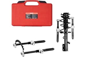 VEVOR Kit Compressore a Molla Ammortizzatore per Auto 1,2T Corsa 280mm, Kit di Strumenti Compressore a Molla 2 Pezzi in Acciaio con Valigetta Portatile per Rimozione Molle di Sospensione per Auto SUV