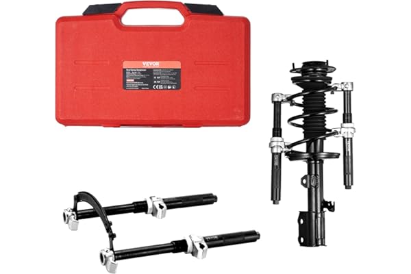 VEVOR Kit Compresseur Ressort Amortisseur pour Voiture 1,2 T Course 280 mm Tendeur de Ressort en Acier 1 Paire avec Boîte à Outils et Support de Sécurité pour Démonter Ressorts de Suspension Auto SUV