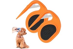 Growalleter Pet Knotting Comb Cat & Dog, Pet Knotting Comb Pet Grooming Tool, 2 PCS Pet Knotting Blade Comb for Dog Cat, Medium/Long Hair Pet Knotting Hair Removal Knife Dematting Comb (orange)