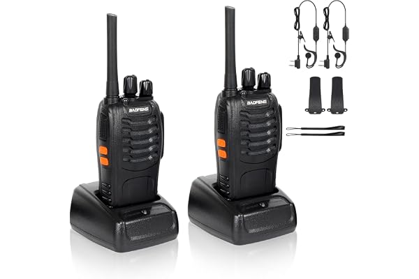 Talkie Walkie Rechargeable PMR446 16 Canaux,CTCSS/DCS,FM, Batterie De 1500 MAh, PortéE Maximale De Conversation De 5 Km, Radio Professionnelle avec Kit Mains Libres Type-C