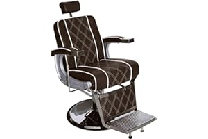 BarberPub 3810BR - Sedia idraulica per parrucchieri, colore: marrone