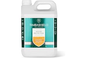 Timbashield - Solvent Based Wood Protector - Golden Brown - 5L - Wood Stain & Waterproof Protection - Protection from Dry-Film Fungal Growth - Treatment for Sheds, Fences & General Garden Furniture