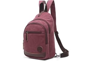 VARLIVOO Men's Sling Bag Chest Bag Backpack Shoulder Bags Crossbody Bag School Travel Hiking Camping Cycling Outdoor Sports Canvas Daypack Sling Backpack