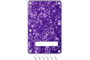 Banworks Cubierta de trémolo con placa posterior de 4 capas y 6 orificios para guitarra eléctrica para Stratocaster estándar estadounidense/mexicana ST JT/HGB-01 Purple Pearl