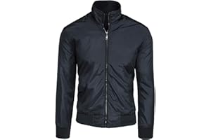 Evoga Veste Homme Imperméable Casual Moto Style Printemps Été Noir Taille S