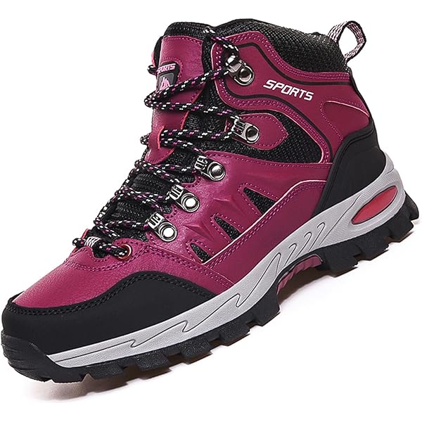 VTASQ Wandelschoenen, antislip, voor heren en dames, wandelschoenen, ademend, wandelschoenen, Roos Rood, 41 EU