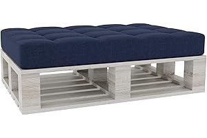 Gutekissen® Cuscini per pallet Cuscini trapuntati con bottoni, Cuscini per pallet trapuntato PFG (Cuscino di seduta 120x60, Navy Blau)