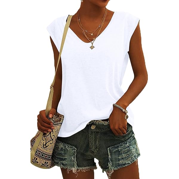 GRMLRPT Tanktop dames zomer blouse mouwloos T-shirt bovenstukken zomermode V -hals shirt blouses basic tops (meerkleurig, S-XXL), oranje, M GRMLRPT Tanktop dames zomer blouse mouwloos T-shirt bovenstukken zomermode V -hals shirt blouses basic tops (meerkleurig, S-XXL), oranje, M